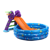 Kids Indoor Outdoor Plastic Slide with Base, Small Foldable Wavy Slide for Home Play