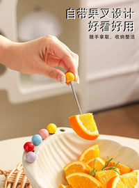 Ceramic Fruit Fork and Bowl Set for Table Decoration
