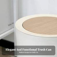 Desktop Trash Can Modern Design Mini Wastebasket with Lid Compact Small Push-Button Trash Bin for Homeowners, Students, Living Room, Restroom, Bedroom