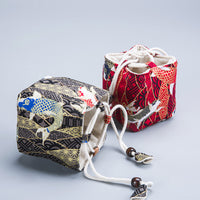 Jian Zhan Teacup Storage Bag Linen Portable Travel Pouch for Single Cup or Teapot