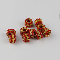 Hand-Woven Flat Knot Coil Red Rope Bracelet Accessories Pineapple Knot DIY Material Spacer Rings