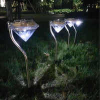 Solar Diamond LED Garden Path Lights for Outdoor Landscape and Christmas Decor