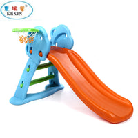 Kids Indoor Outdoor Plastic Slide with Base, Small Foldable Wavy Slide for Home Play
