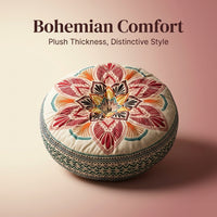 Bohemian Mandala Floor Pillow Cover, Decorative Bohemian Seating Throw, Thickened Round Meditation M - Image 2