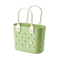 Rectangular Bath Basket Floral Perforated Bath Basket Portable for Bathing