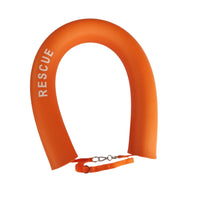 Non-Inflatable Lifeguard Rescue Tube Solid Foam Swimming Rescue Tube with Clip Heavy Duty High-Visibility for Beaches