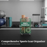 Exercise Mat Storage Storage Bin 360° Wheels Exercise Mat Rolling Bin Polished
