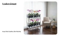 With Water Trays Multi-Tier Rolling Flowering Plant Rack Indoor and Outdoor Use Multi-Tiered Plant Stand Rust Resistant Flower Shelf Space-Saving for Apartment Dwellers, Homeowners, Gardeners, Balcony, Garden, Living Room, Bedroom