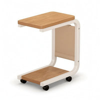 Side Table with Storage Pocket-Saving Side Table with Storage Pouch Sturdy for Small Areas