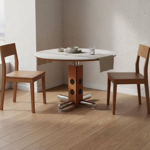 Sintered Stone Dining Table Scratch-Resistant Round Dining Table Home Furniture Space-Saving for Cafe