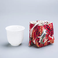 Jian Zhan Teacup Storage Bag Linen Portable Travel Pouch for Single Cup or Teapot