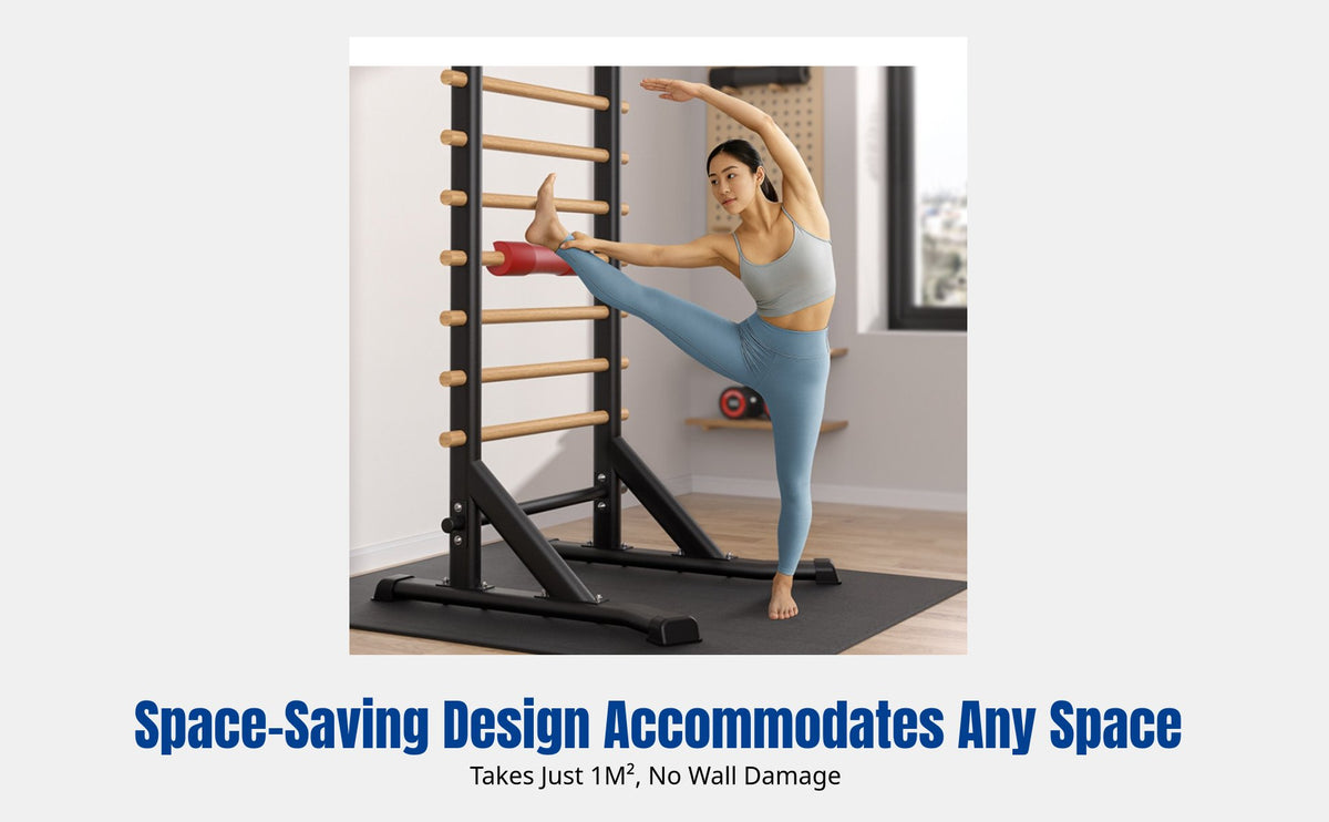 Wall Bars, Indoor Pull-Up Bar, Multi-Functional Training Station for Children, Home Gym, Rehabilitation Equipment, Space-Saving, Beech Wood