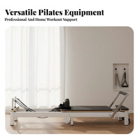 Foldable Pilates Reformer Space-Saving Aluminum Alloy Reformer Bed Smooth Glide Carriage Home Exercise Exercise Bed for Adults, Apartment
