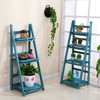Foldable Wooden Plant Stand Multi-Tier Flower Pot Rack for Balcony Living Room Storage