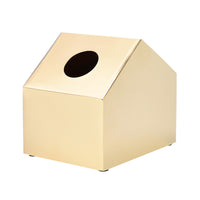 Luxury Gold Stainless Steel House-Shaped Tissue Box for Living Room Decor