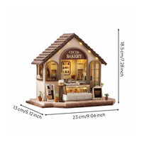 DIY Miniature House Detailed Decor 3D House Model LED Lights for Desk, Bookshelf