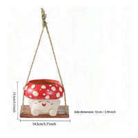 Fungi Swing Planter Cute Cartoon Fungi Pot Whimsical for Outdoor Patio