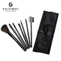 7-Piece Ribbon Makeup Brush Set with Portable Cloth Bag