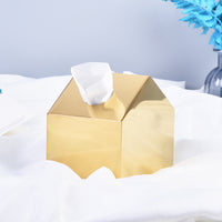Luxury Gold Stainless Steel House-Shaped Tissue Box for Living Room Decor