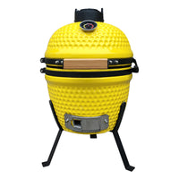 AUPLEX KAMADO 13-inch Ceramic BBQ Grill Portable Charcoal Smoker for Home Parties and Roasting