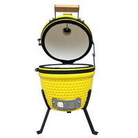 AUPLEX KAMADO 13-inch Ceramic BBQ Grill Portable Charcoal Smoker for Home Parties and Roasting