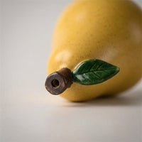 Incense Holder with Fruit Shaped Ceramic Design for Living Room Decor, Handmade Burner for Meditation and Relaxation Areas