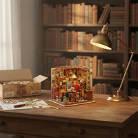 Mystical Book Store Model Wooden Pieces DIY Miniature Bookshop Mini Bookstore Model for Craft Enthusiasts