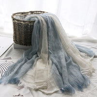 Lightweight Cotton Linen Scarf Shawl for Women, Solid Color Sun Protection Headscarf