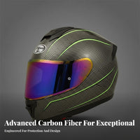 Carbon Woven Full-Coverage Helmet High-Visibility Accents Full Face Four-Season Guarding Headwear for Women, Rough Terrain Riding, Daily Commute