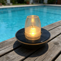 Solar Floating Candle Lamp Fire Fire-Safe Outdoor Decor Flickering for Pools