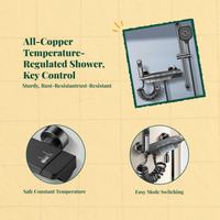 Brass thermostatic shower, rainfall head
