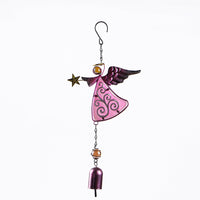 Angel Metal Glass Painted Wind Chime for Home Decor