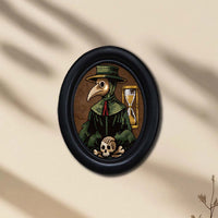 Gothic Art Photo Frame, Oval Wooden Picture Frame for Wall or Table
