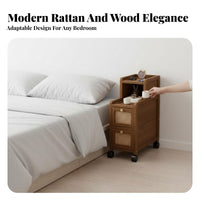 Narrow Drawer Chest Space-Saving Nightstand Minimalist design for Bedroom, Office