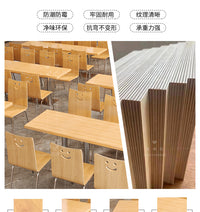 简约现代快餐店餐桌椅组合小吃面馆饭店餐厅快餐桌食堂商用桌椅子 【木面板+不锈钢脚】60cm方桌