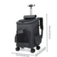 Wheeled Pet Backpack Carrier Ventilated Rolling Pet Carrier Breathable Handsunrestricted for Dog Owners, Travel, Vet Visits, Commuting