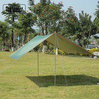 Outdoor Silver-Coated Square Tarp with 8 Hanging Points, Waterproof Sunshade for Camping and Picnics