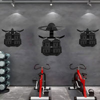 Wall-Mounted Medicine Ball and Weighted Vest Rack