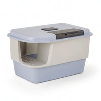 Hooded Cat Toilet Enclosure Anti-Splashing Fully Enclosed Cat Toilet Enclosure Upgraded Pet Supply for Living Room