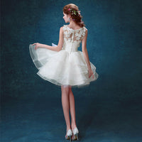 White Lace Short Bridal Gown Bridesmaid Dress for Evening Party & Events