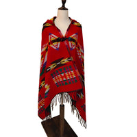 Ethnic Style Imitation Cashmere Scarf Thick Warm Women's Shawl Poncho for Autumn Winter