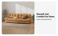 Space-Saving Fluffy Sofa Cushiony Cushioning Fluffy Couch Deep Seat Puffy Lazy Sofa Scratch-Resistant Material for Apartment Dwellers, Young Adults, Pet Owners, Small Areas, Bedroom, Lounge Area