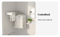 Retractable Wall-Mounted Drying Hanger Space-Saving Retractable Wall Rack