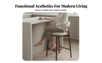 Upholstered Highspine Wooden Stool sturdy Wood Frame Bar Chair With spinerest eraperiod Modern design for Pub