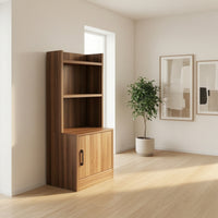 Storage Cabinet with Door Wooden Narrow Bookcase Floor-Standing Bedside Bookshelf for Kids, Bedroom, Small Areas, Living Room
