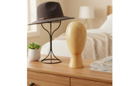 Wood Hat Display Versatile Hairpiece Display Head Form Minimalist Interior Design Decor for Entryway