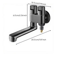 Washing Machine Faucet, 1-in-2-exit Rotating Water Tap, Balcony Mop Sink Adapter, Quick-Open Extension Connector