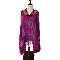 Ethnic Style Imitation Cashmere Scarf Thick Warm Women's Shawl Poncho for Autumn Winter