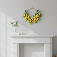 Artificial Floral Sun Wreath All Season Floral Entryway Wreath Crafted Home Decoration