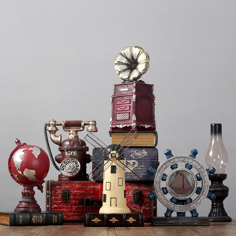 Retro American Style Decorative Figurines for Home Decor